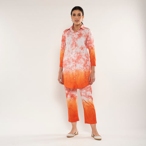 Coral Ember Tie and Dye Coord Set