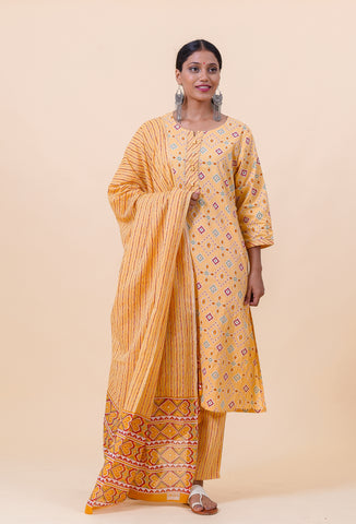 Chacha's 21443 printed cotton kurta set