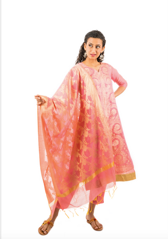 Chacha's 21381 chanderi silk kurta set